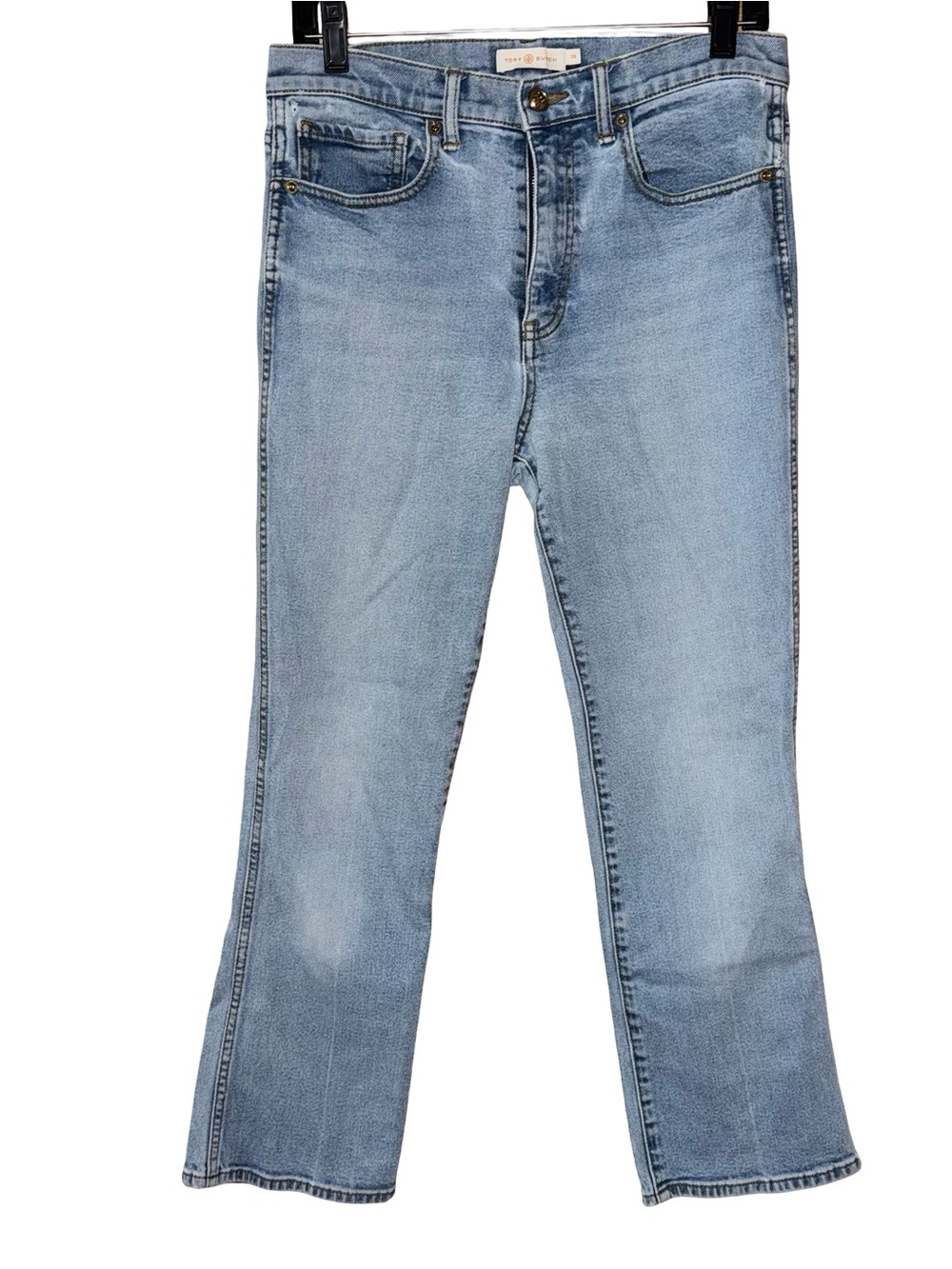 Tory Burch Light Wash Cropped Flare Jeans Size 29